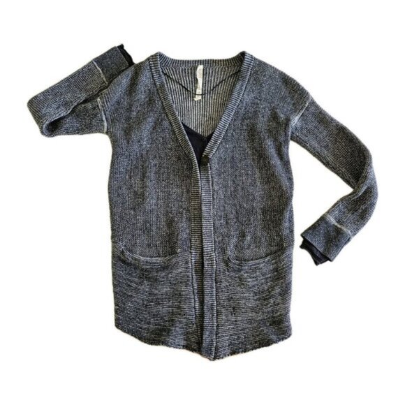 Lululemon Cardigan Women US 6 Marled Navy Knit Ribbed Vestigan Athleisure Cotton - Picture 10 of 16